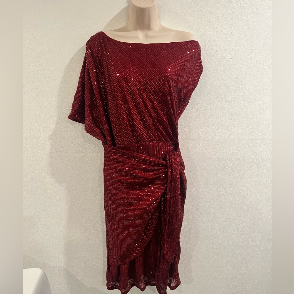 Grace Karin Deep Red Sequence dress size 12